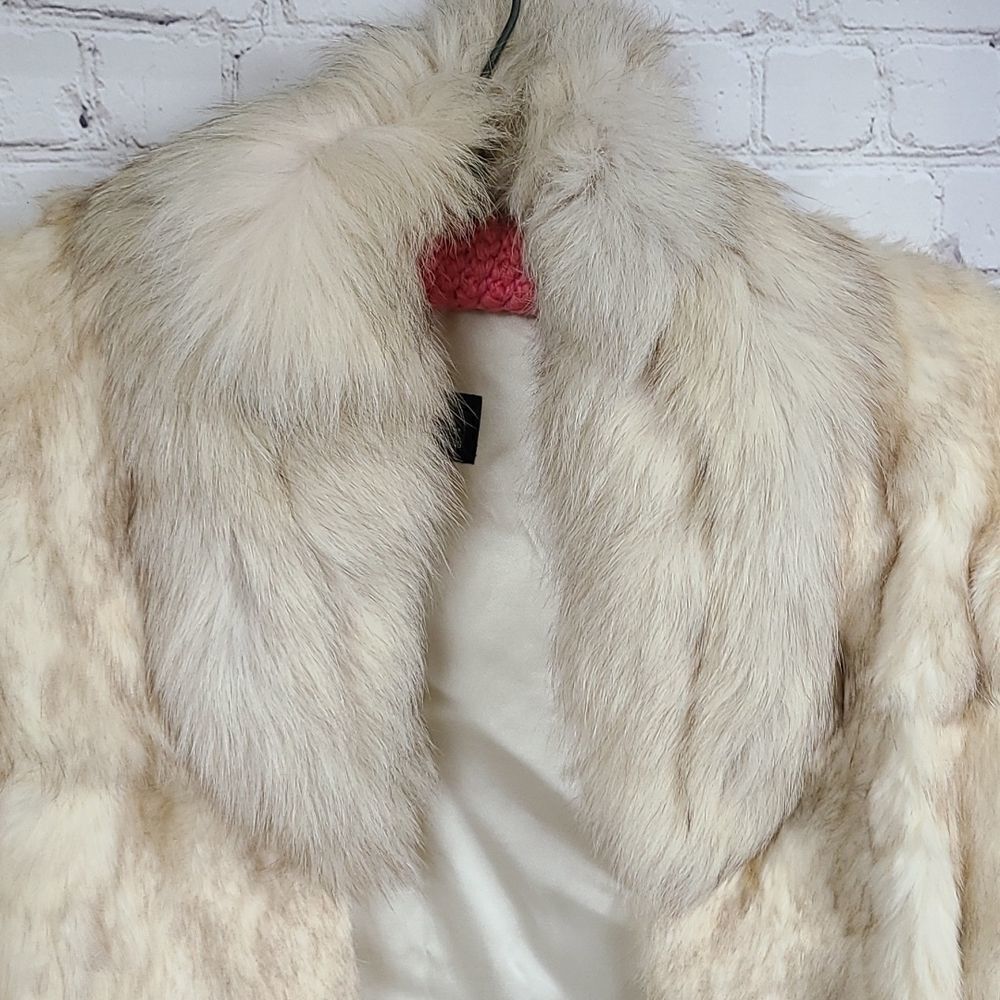 Luxury Vintage 60s 70s NIKI dyed Rabbit Fur Coat Women's Satin Lined